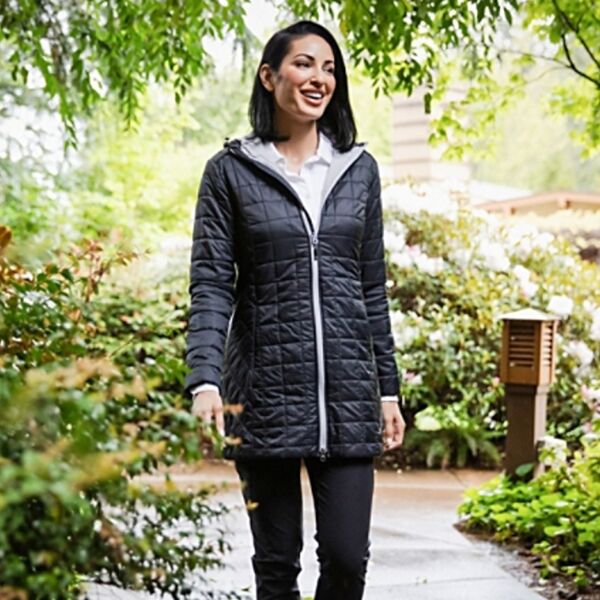 Cutter & Buck Rainier PrimaLoft  Womens Eco Insulated Hooded Long Coat Thumbnail